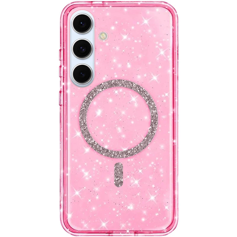 Чохол з блискітками та MagFit на Samsung Galaxy S25 – Pink. Фото 1 з 1