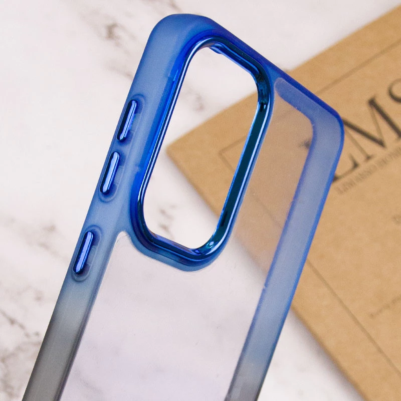 Силиконовый чехол фреш для Samsung Galaxy A35 – Черный / Синий. Фото 5 из 5