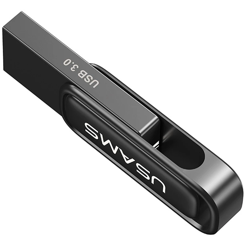 Флеш накопичувач USAMS US-ZB334 USB3.0 Zinc Alloy Rotating Flash Drive 256Gb – Tarnish. Фото 3 з 6