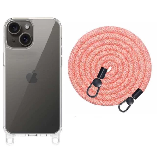 Прозорий силіконовий чохол з ремінцем на Apple iPhone 15 (6.1") фото 1 з 9