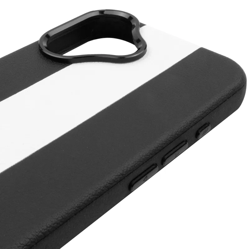 Кожаный чехол Rally with MagSafe для Apple iPhone 17 (6.3") – Black / White. Фото 5 из 6