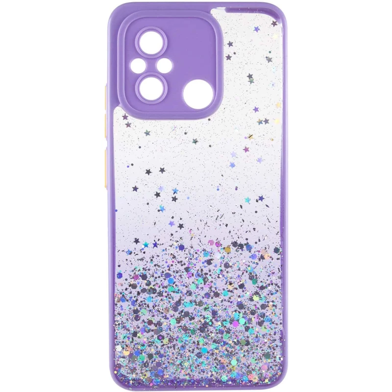 Чохол з блискітками та захистом камери на Xiaomi Redmi 12C / Poco C55 – Бузковий. Фото 4 з 9