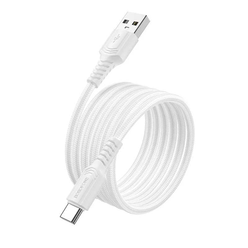 Дата кабель Borofone BX116 Certain USB to Type-C 3A (1m) – White. Фото 2 из 3