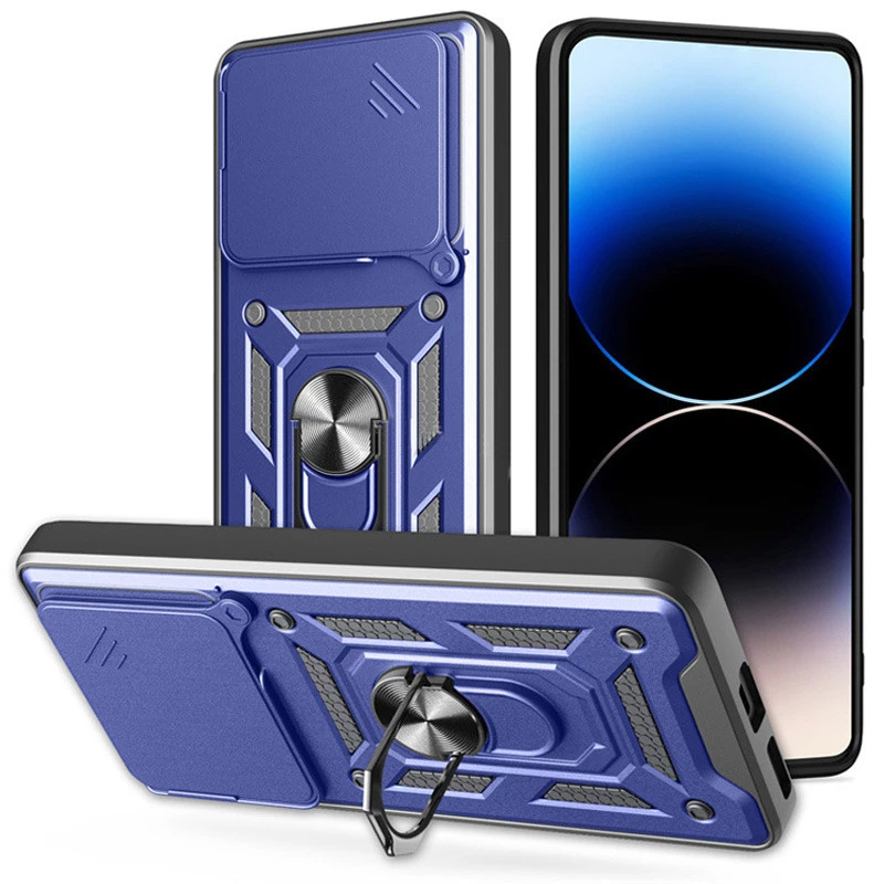 Протиударний чохол Serge Ring з захистом камери на Xiaomi Poco M7 pro 5G – Синій. Фото 7 з 8