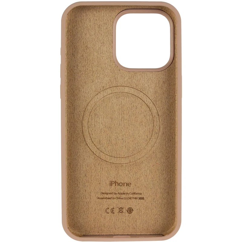 Чохол Silicone Case Full Protective (AA) V2 with MagSafe для Apple iPhone 16e (6.1") – Бежевий / Desert Gold. Фото 4 з 6
