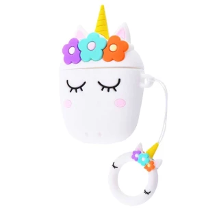 Силиконовый футляр Sleep Unicorn series для наушников AirPods 1/2 + кольцо фото 1 из 5