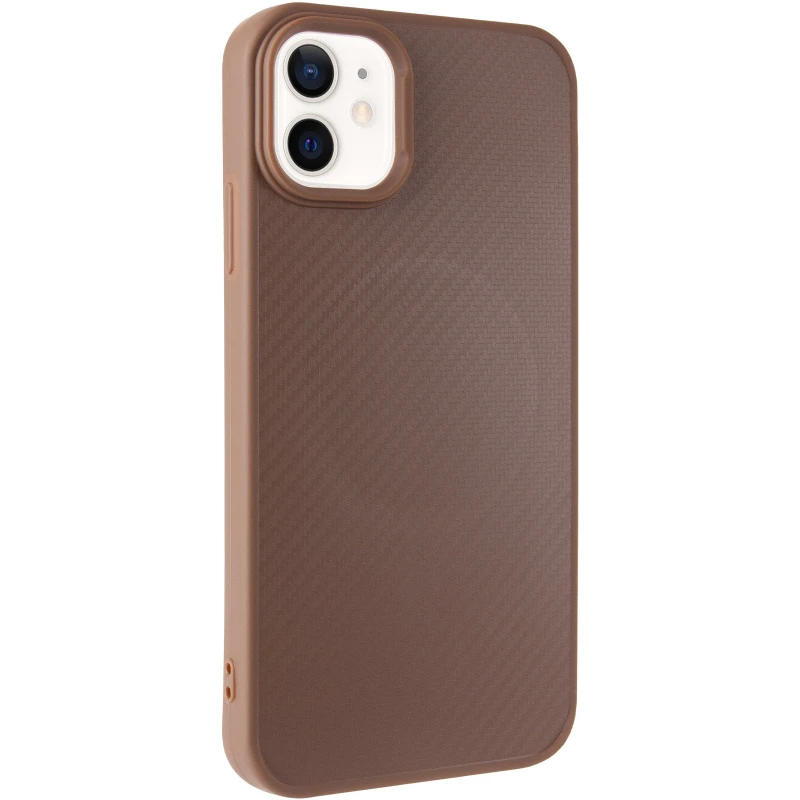 TPU чехол Carbon Protective with Magsafe для Apple iPhone 11 (6.1") – Coffee. Фото 2 из 7