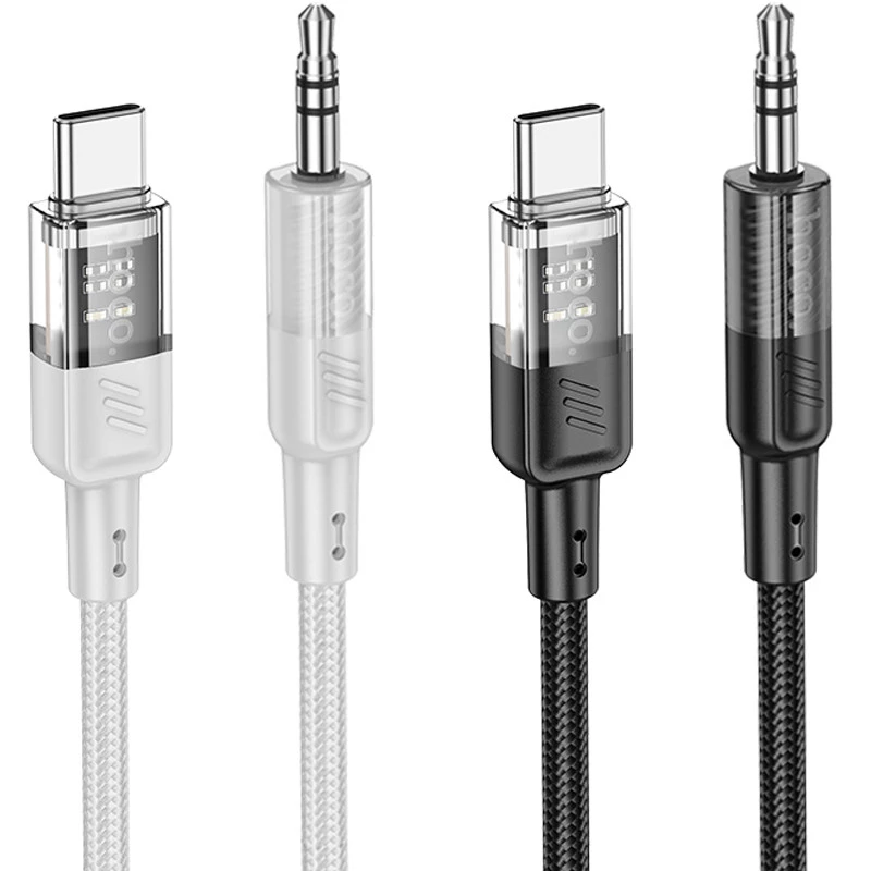 Аудио кабель Aux Hoco UPA27 Spirit transparent (Type-C to AUX 3.5mm) (1.2m) фото 1 из 1