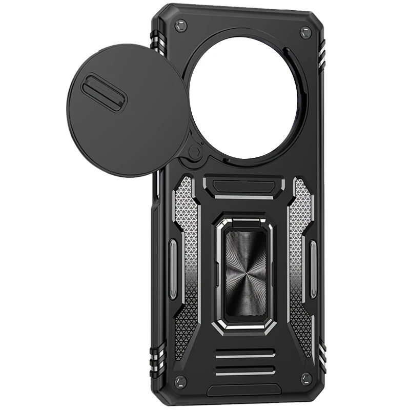 Ударопрочный чехол Square Ring c шторкой на камеру для Xiaomi Redmi Note 15 4G/5G (EU) – Черный / Black. Фото 2 из 2