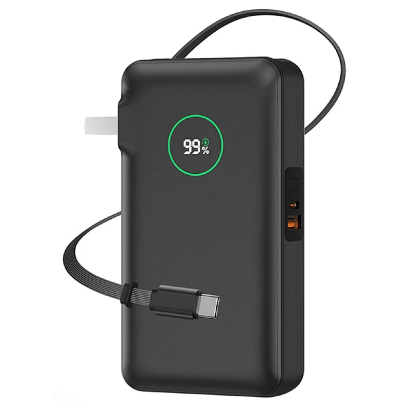 Портативний ЗП Power Bank WIWU Wi-P049 PD20W with cable 10000 mAh – Black. Фото 1 з 7