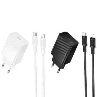 МЗП Borofone BAS73A Source PD20W (1USB-C) + кабель Type-C to Lightning фото 1 з 1
