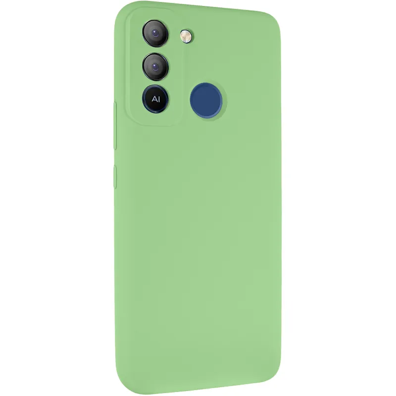 Чехол Silicone Case Lakshmi Premium з закритою камерою на TECNO Pop 5 LTE – Мятный / Mint. Фото 1 из 8