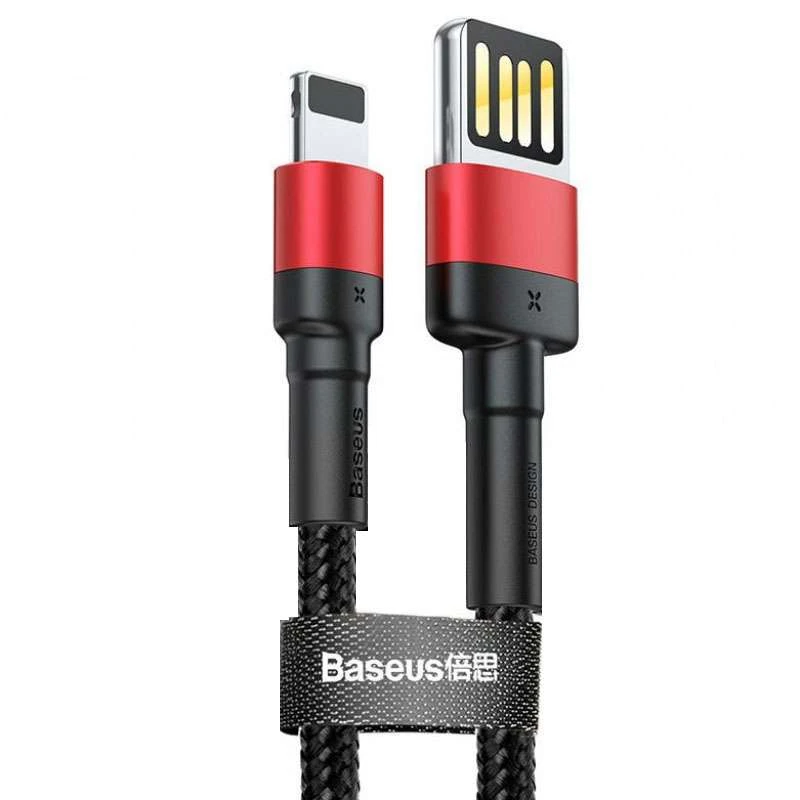 

Дата кабель Baseus Cafule Lightning Cable Special Edition 2.4A (1m) (Чорний / Червоний)