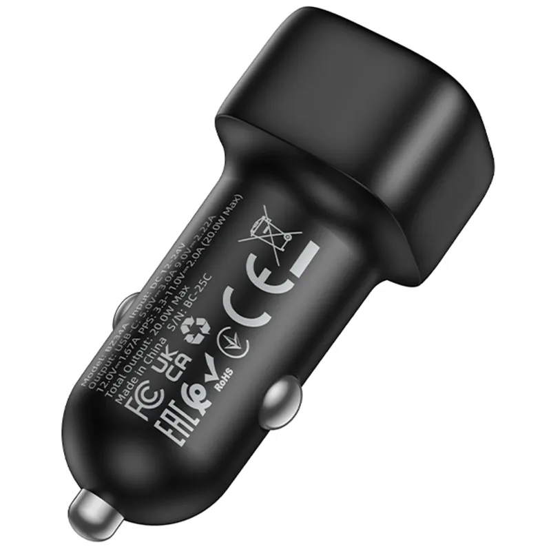 АЗП Borofone BZ34A Cloud PD20W (1USB-C) – Black. Фото 5 з 5