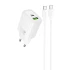 МЗП Hoco N61 Gentle PD20W+QC3.0 (1USB-A/1C) + кабель Type-C to Type-C – White. Фото 1 з 6