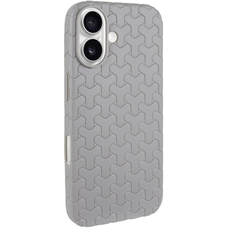 TPU чехол плетенка для Apple iPhone 16 – Grey. Фото 2 из 9