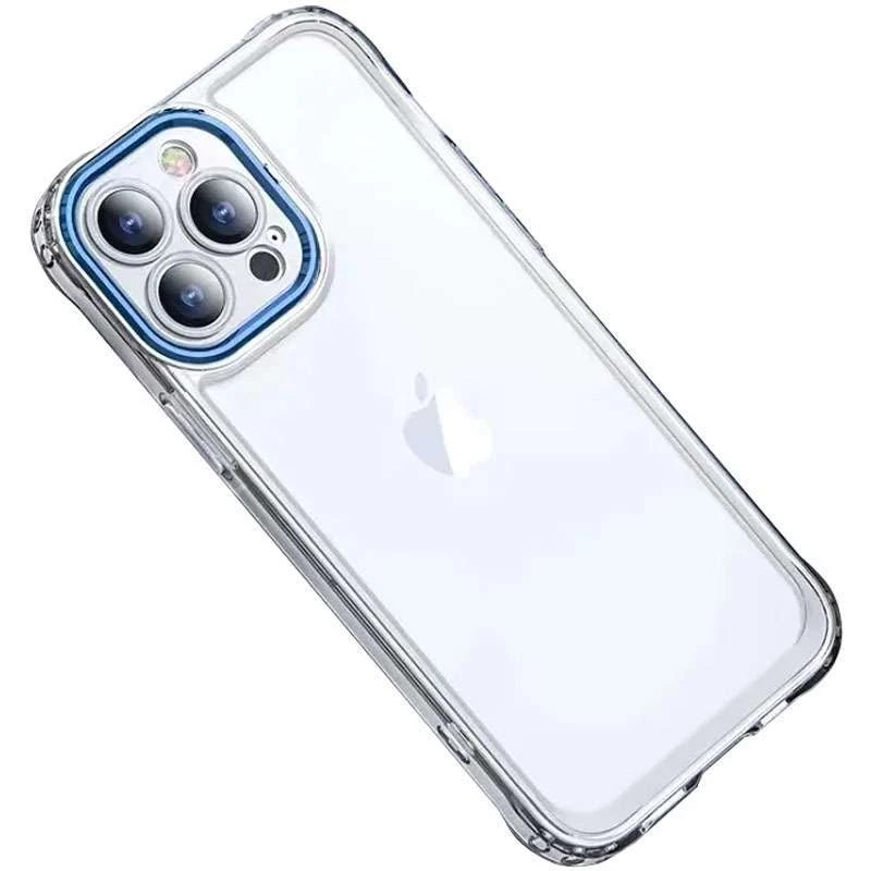 TPU+PC чехол с цветной окантовкой камеры для Apple iPhone 12 Pro (6.1") – Прозрачный / Синий. Фото 2 из 5