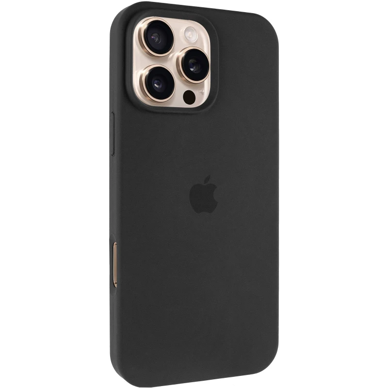 Чехол Silicone Case с закрытым низом для Apple iPhone 16 Pro Max – Черный / Black. Фото 1 из 16
