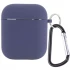 Силіконовий футляр з мікрофіброю для навушників Airpods 1/2 – Темно-синій / Midnight blue. Фото 1 з 3