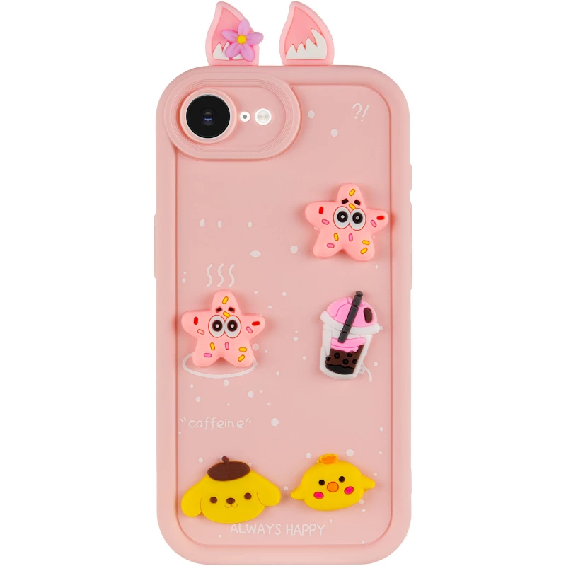 Силіконовий чохол Funny Toys with Ears для Apple iPhone 17e (6.1") – Light Pink. Фото 3 з 6