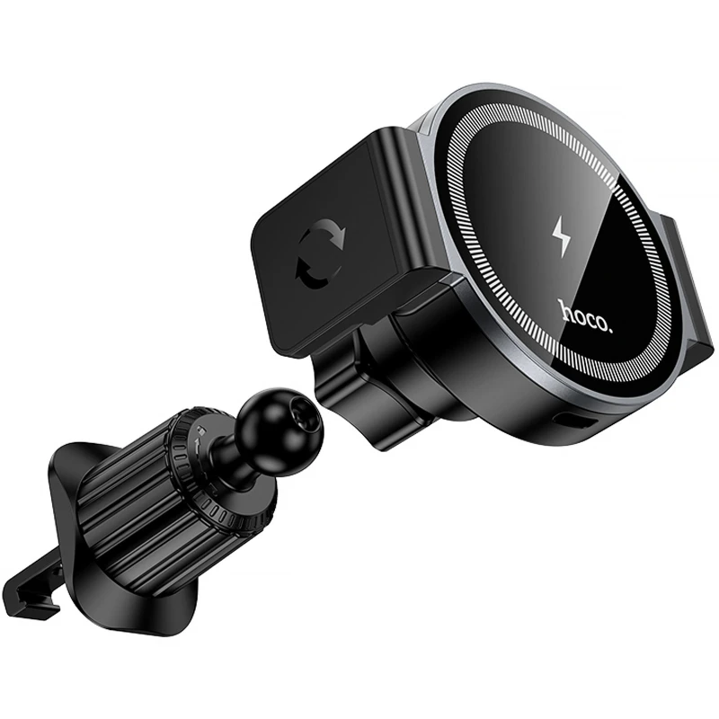 Автотримач з БЗП Hoco HW35 Power 15W (air outlet) – Black. Фото 4 з 5