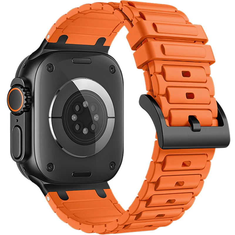 Ремешок Hoco WA35 Emir series thickened silicone strap для Apple watch 44/45/46/49mm – Orange. Фото 2 из 3