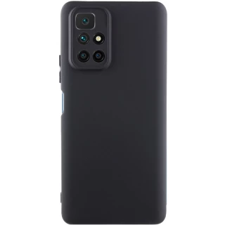 Кольоровий силіконовий чохол GETMAN із закритою камерою для Xiaomi Redmi 10 — Чорний / Black