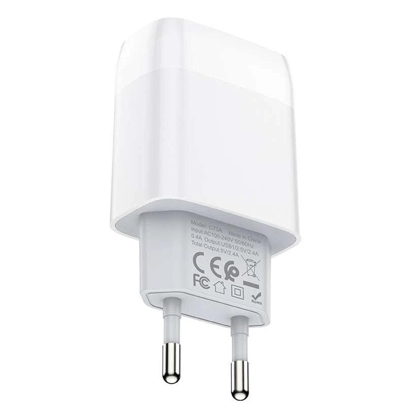 СЗУ HOCO C73A (2USB/2.4A) – Белый. Фото 3 из 4