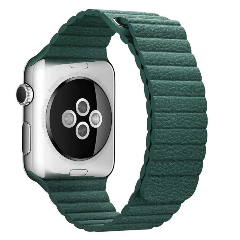 

Ремінець Leather Loop Design для Apple watch 42mm/44mm (Зелений / Forest green)