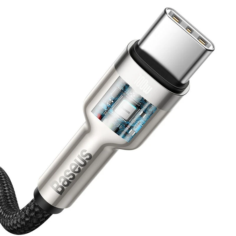 Дата кабель Baseus Cafule Series Metal Type-C to Type-C 100W (1m) – Чорний. Фото 4 з 6