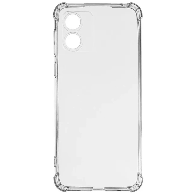 Ультратонкий силиконовый чехол GETMAN с крытыми бортами та камерою на Motorola Moto E13 – Бесцветный (прозрачный). Фото 5 из 5