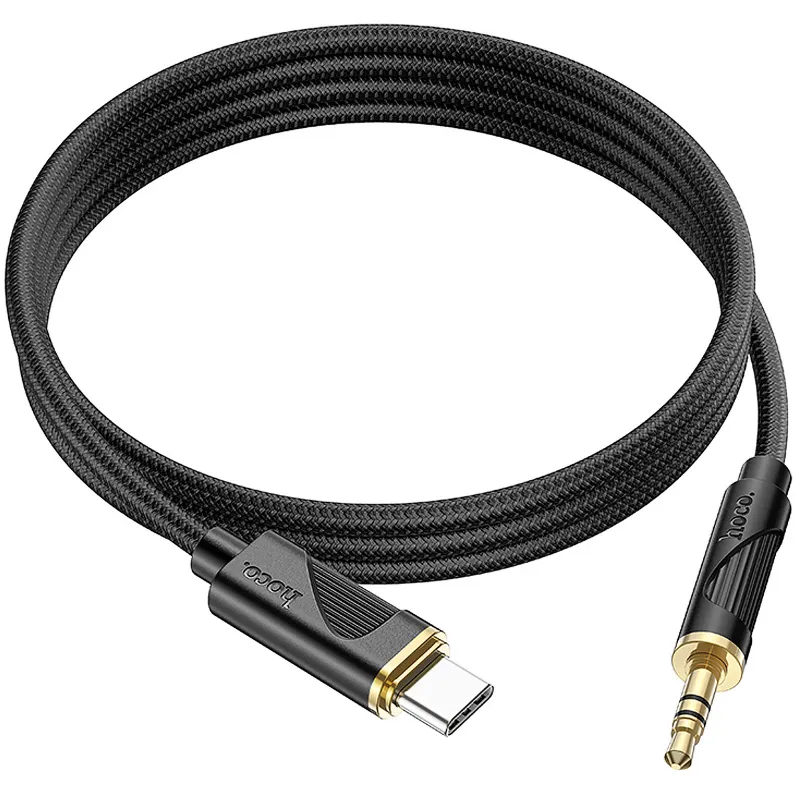 Аудіо кабель Aux Hoco UPA30 Friend (Type-C to AUX 3.5mm) (1m) – Black. Фото 4 з 4