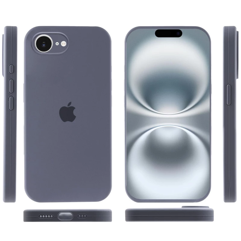 Чохол Silicone Case з закритим низом на Apple iPhone 17e (6.1") – Сірий / Lavender Gray. Фото 5 з 6