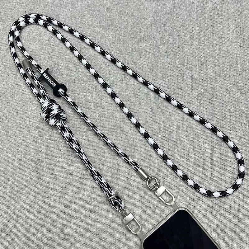 Шнурок с двумя креплениями (8мм) 150см – Black / White. Фото 3 из 3