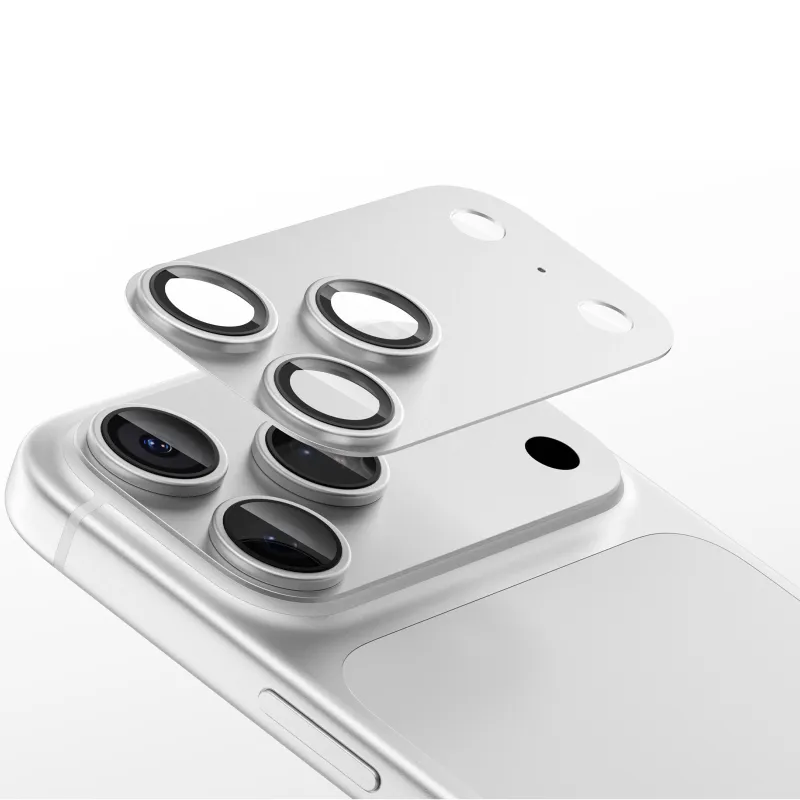 Защитное стекло BlueO Metal Block на камеру для Apple iPhone 18 Pro Max – Серебряный / Silver. Фото 3 из 3