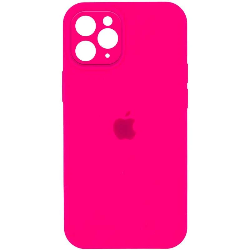 

Чехол Silicone Case с защитой камеры для Apple iPhone 12 Pro (6.1") (Розовый / Barbie pink), Рожевий / barbie pink