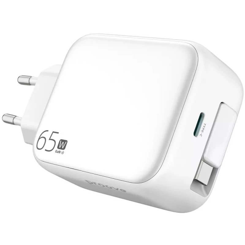 МЗП Proove Fixtape GaN 65W (1USB-C) + висувний кабель Type-C – White. Фото 2 з 3