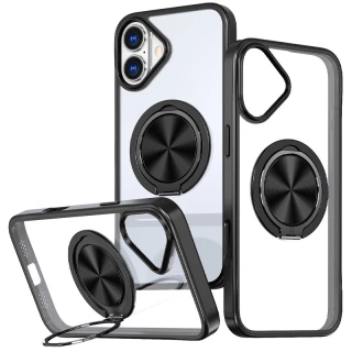 TPU+PC чохол з магнітом та кільцем для Apple iPhone 16 фото 1 з 6