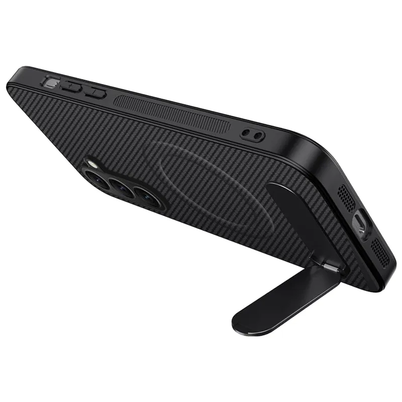 TPU+PC чохол Carbon Kickstand Magnetic Case для Samsung Galaxy A27 – Black. Фото 3 з 3