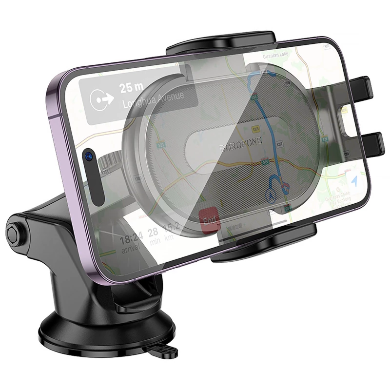 Автотримач Borofone BH134 Rio push-type (center console) – Black. Фото 4 з 5