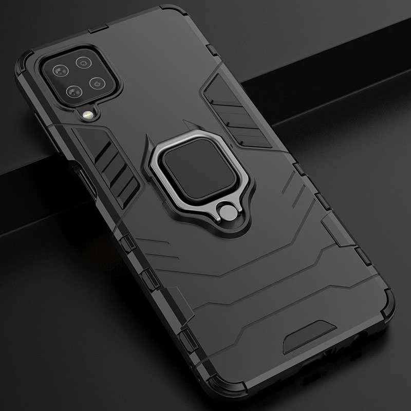 Протиударний чохол Transformer з кільцем на Samsung Galaxy A22 4G – Чорний / Soul Black. Фото 4 з 5