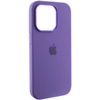 Чехол Silicone Case с металлическими кнопками для Apple iPhone 13 Pro Max (6.7") — Фиолетовый / Iris