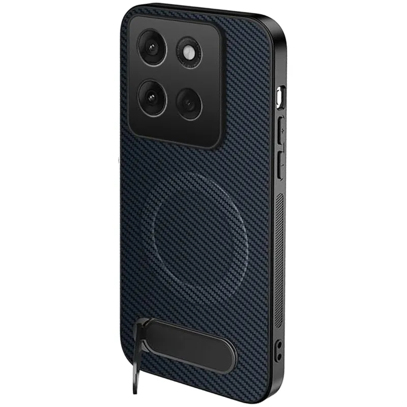 TPU+PC чохол Carbon Kickstand Magnetic Case для Motorola Moto G86 Power – Sapphire blue. Фото 1 з 2