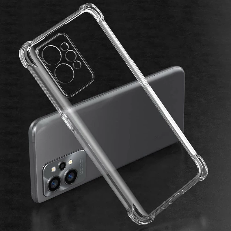 Ультратонкий силіконовий чохол GETMAN з критими бортами та камерою для Realme GT2 – Безбарвний (прозорий). Фото 4 з 8