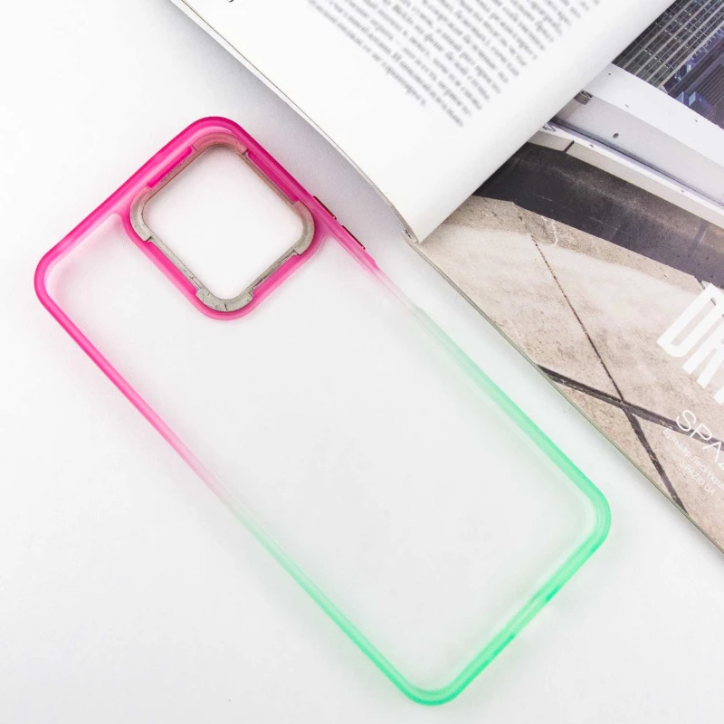 Силіконовий чохол фреш на Xiaomi Redmi 12 – Салатовий / Рожевий. Фото 6 з 9