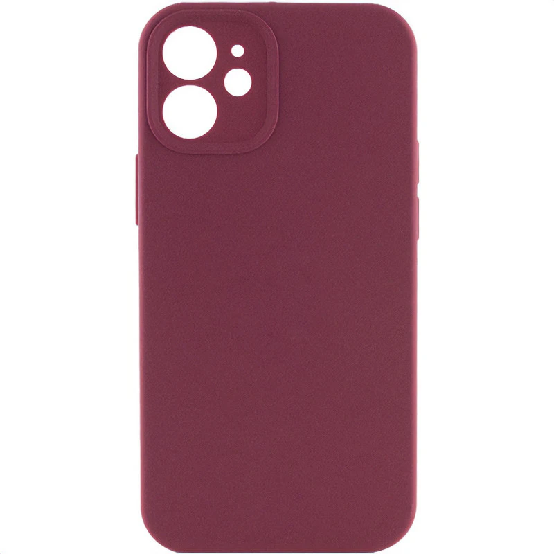Чохол з захистом камери Silicone Case для Apple iPhone 12 (6.1") – Бордовий / Plum. Фото 1 з 4