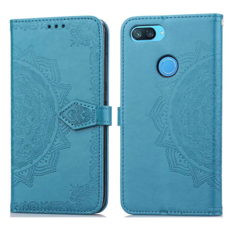 Шкіряний чохол-книжка Art Case з візитницею для Xiaomi Mi 8 Lite / Mi 8 Youth (Mi 8X) – Синій. Фото 2 з 8