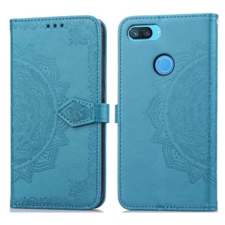 Кожаный чехол-книжка Art Case с визитницей для Xiaomi Mi 8 Lite / Mi 8 Youth (Mi 8X) — Синий