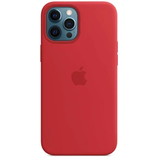 Чохол Silicone case (AAA) with Magsafe для Apple iPhone 12 Pro Max (6.7") — Червоний / Red