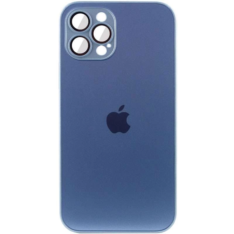 Силиконовый сапфирный чехол со стеклянной поверхностью на Apple iPhone 12 Pro (6.1") – Sierra Blue. Фото 3 из 10